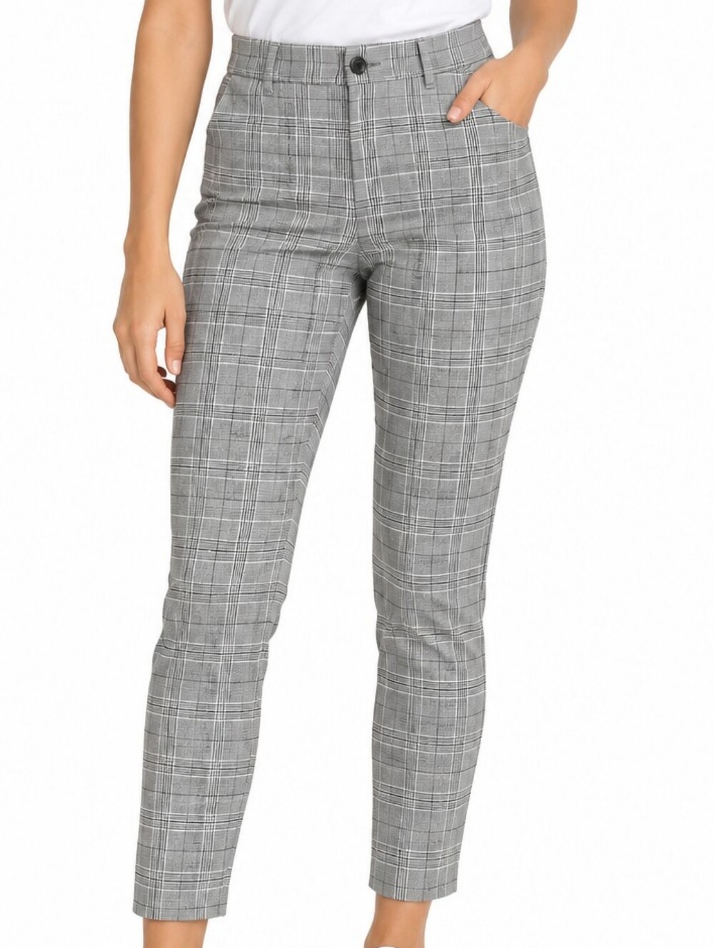 Loft Gray Plaid Sutton Skinny Ankle Pants NWT